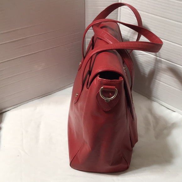 Elaine Turner snake embossed leather satchel/tote bag - Picture 5 of 9